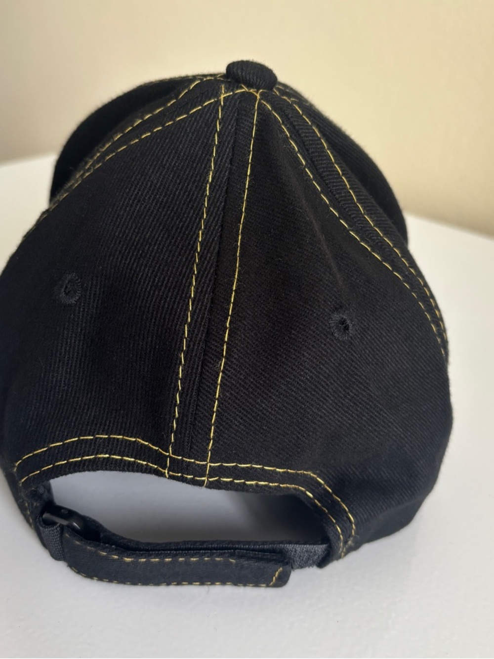 CAT Scale Denim Ball Cap Black/Yellow StrapBack Vintage EUC - Picture 3 of 8